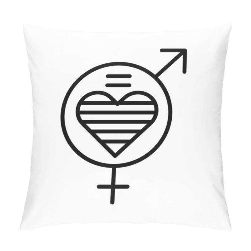 Personality  Cisgenderness Line Icon. Vector Isolated Element. Pillow Covers