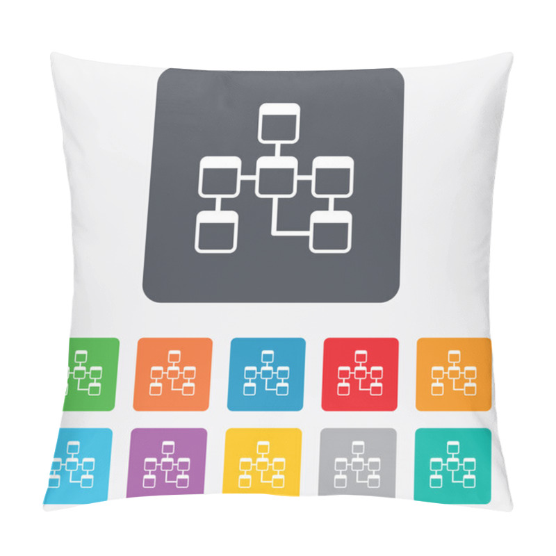 Personality  Database Sign Icon. Relational Database Schema. Pillow Covers