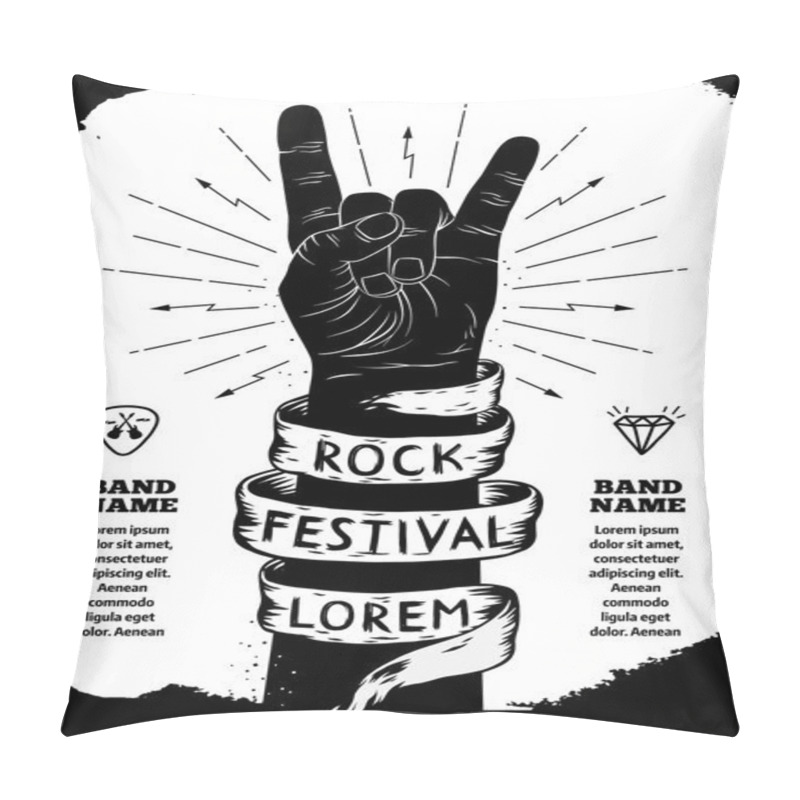 Personality  Rock Festival Poster Pillow Covers