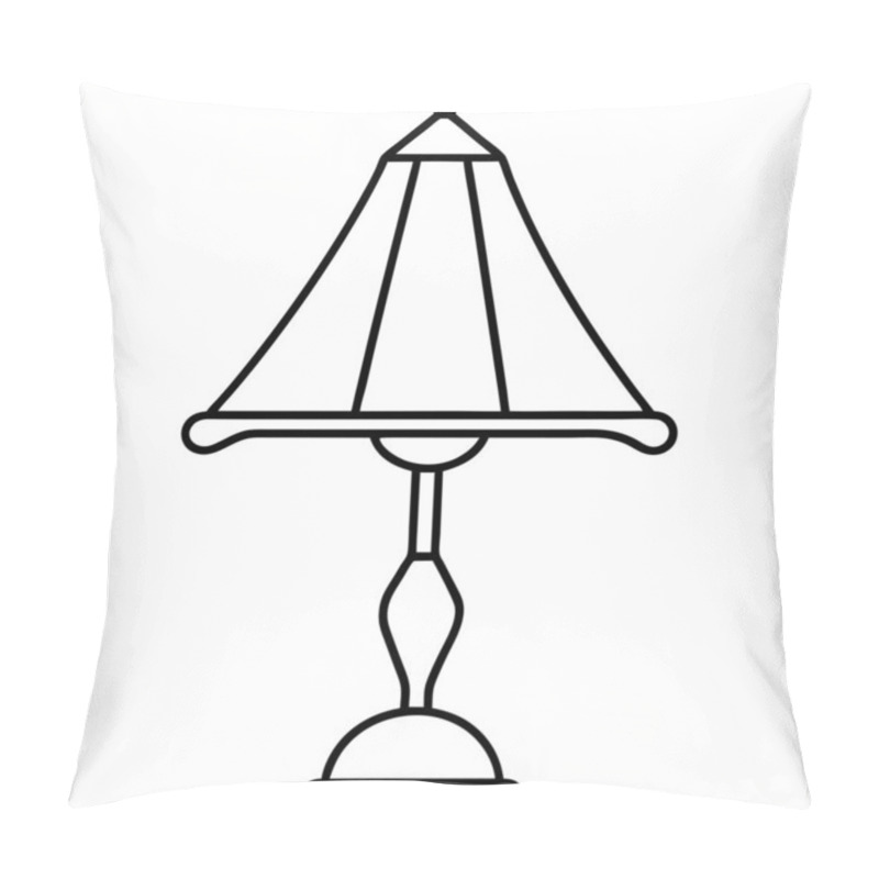 Personality  Simple Black And White Illustration Of A Classic Street Lamp Vector Art Design Pillow Covers