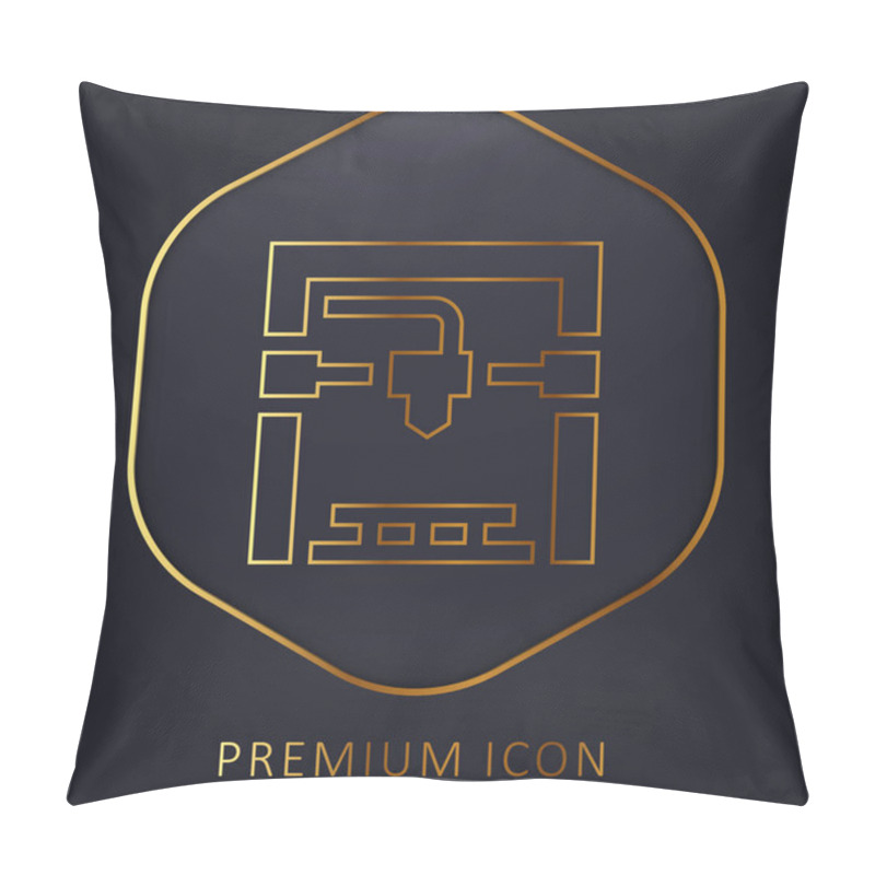 Personality  3d Printer Golden Line Premium Logo Or Icon Pillow Covers