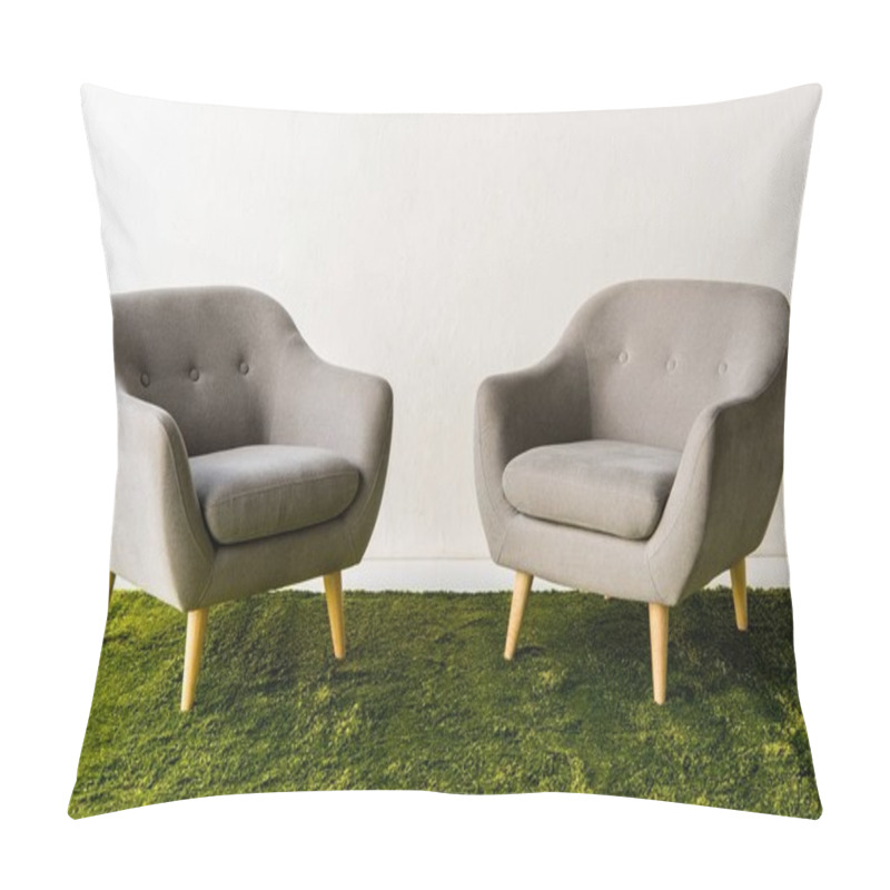 Personality  Armchairs On Green Carpet    Pillow Covers