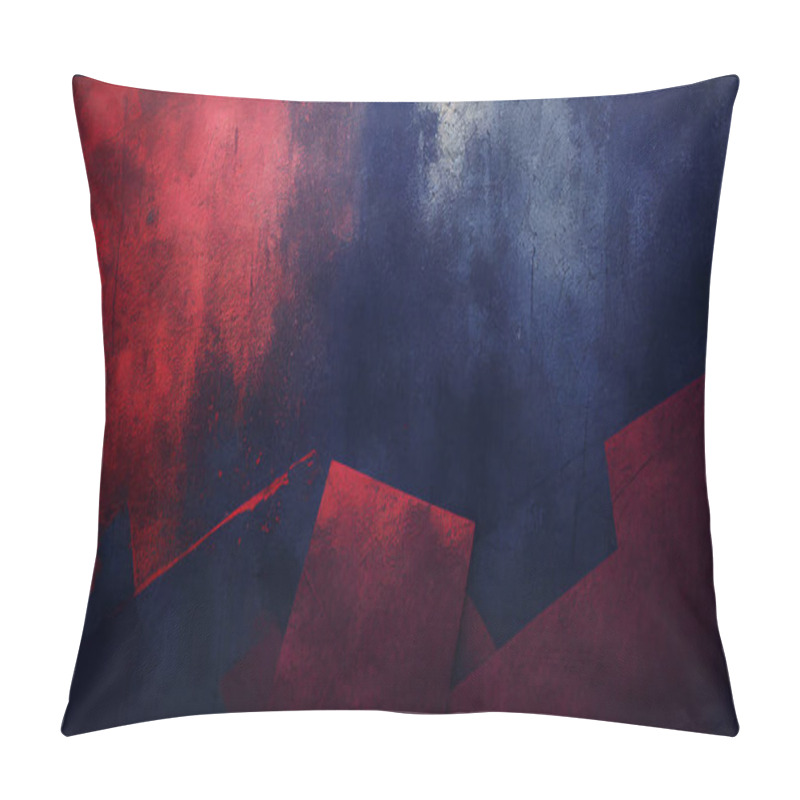 Personality  Stylish Red Blue Grunge Background With A Rough Texture And Space For Text. Perfect For Showcasing Your Creative Ideas And Making A Bold Statement Pillow Covers