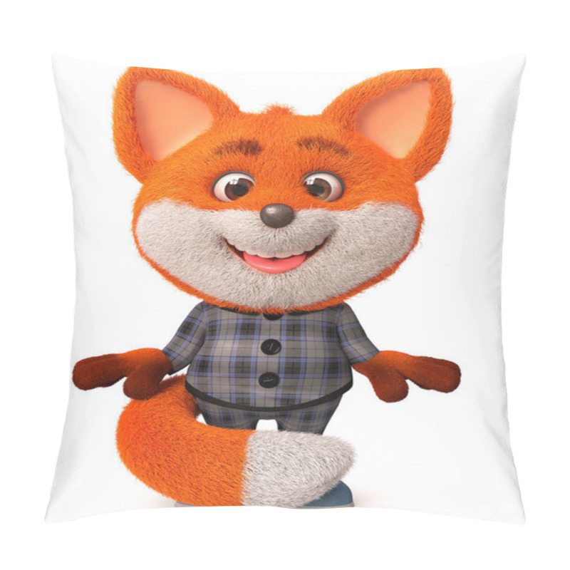 Personality  3d Illustration Funny Little Fox In Pajamas Pillow Covers