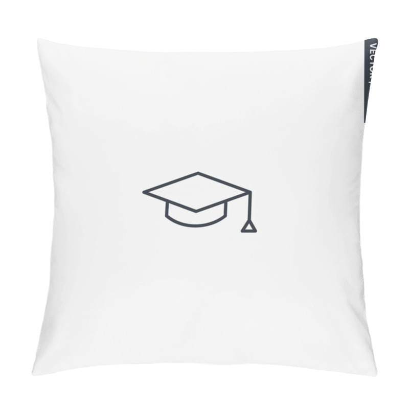 Personality  Graduation Cap, Linear Style Sign For Mobile Concept And Web Design. Symbol, Logo Illustration. Pixel Perfect Vector Graphics Pillow Covers