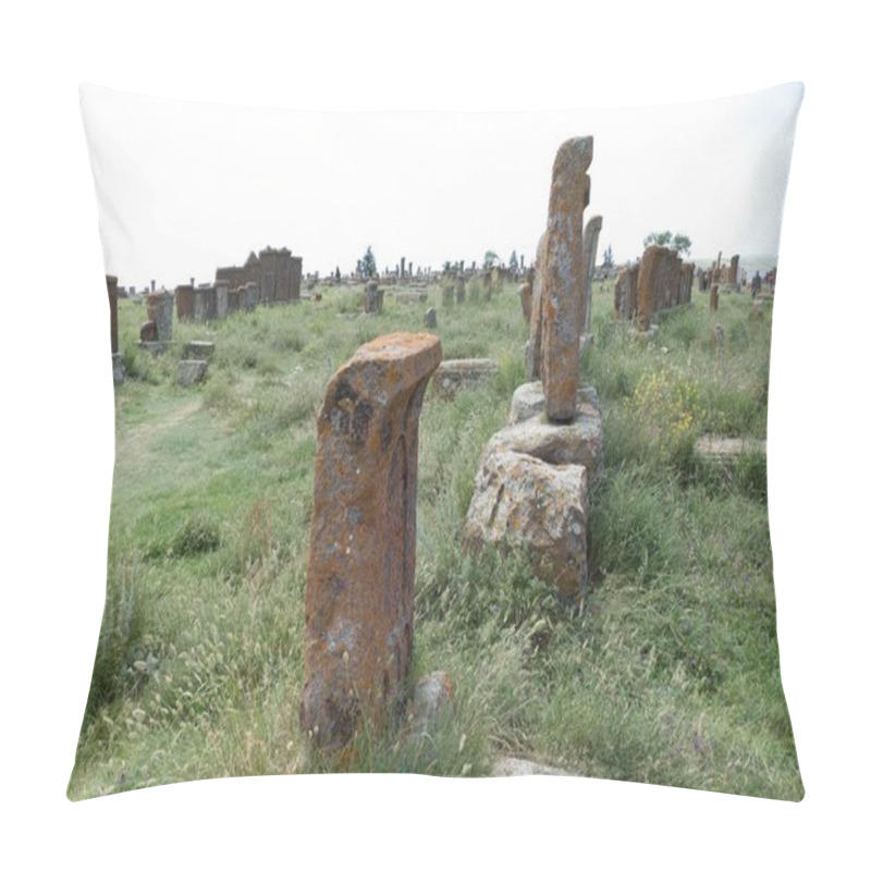 Personality  Khachkar Traditional Grave Stone In Armenia History Pillow Covers