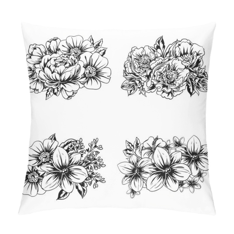 Personality  Flower Bouquets Set Pillow Covers