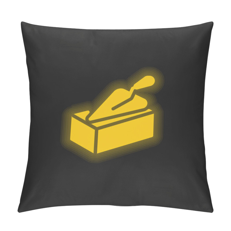 Personality  Brick Yellow Glowing Neon Icon Pillow Covers