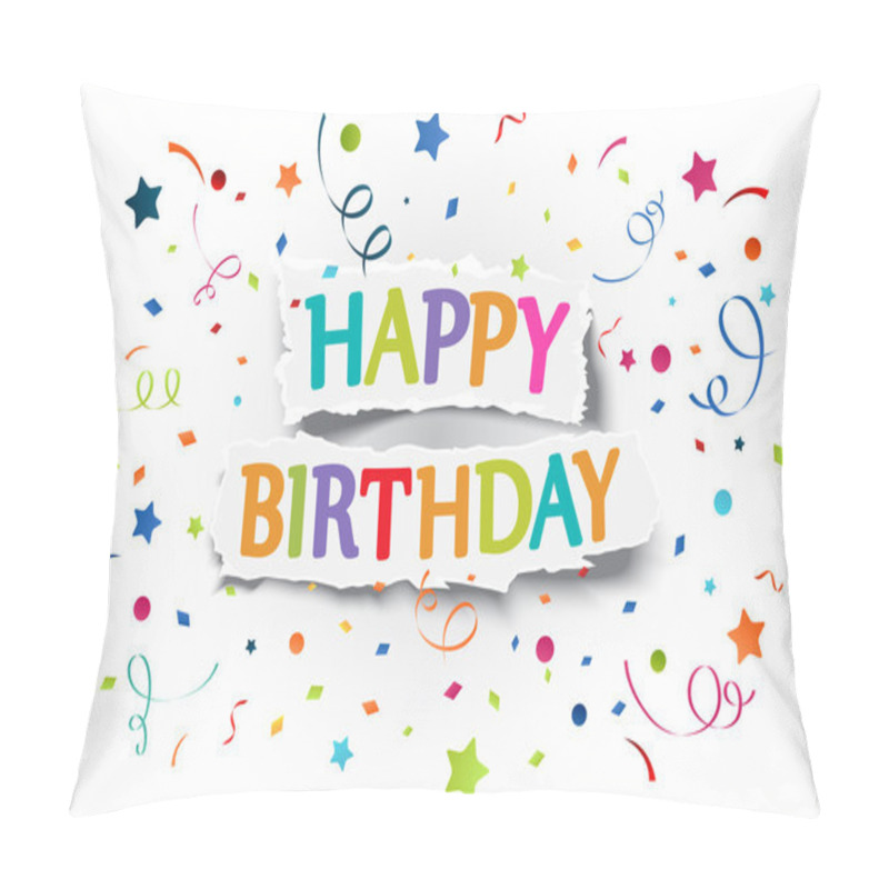 Personality  Happy Birthday Greetings On Ripped Paper Pillow Covers