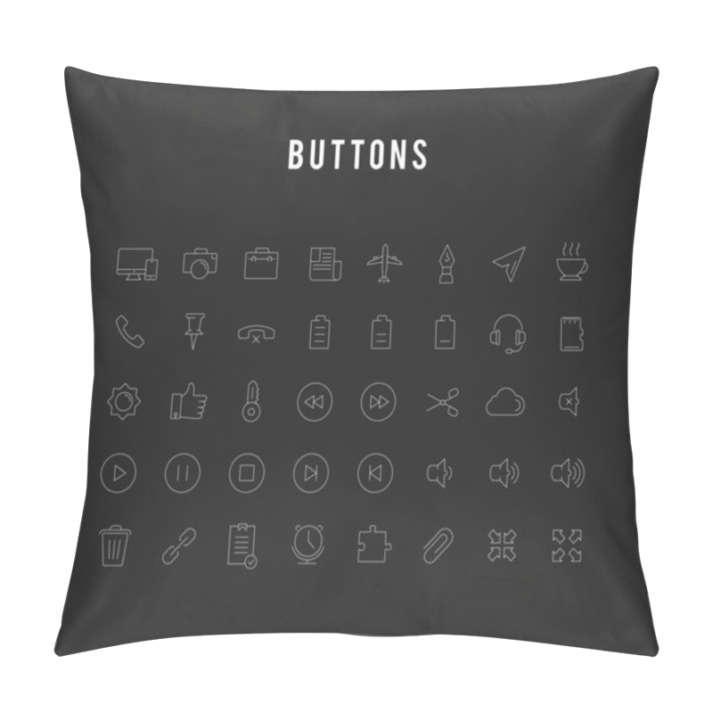 Personality  Set Vector Flat Line Icons Mobile Design Pillow Covers