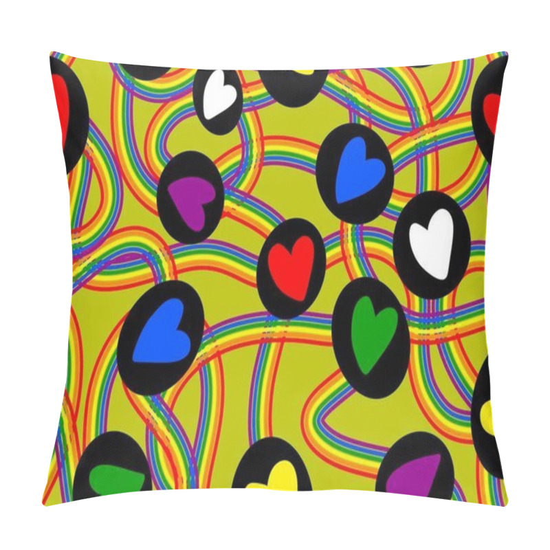 Personality  LGBT Pride Month Seamless Pattern With Rainbow Stripes For Fabrics And Linens And Festive Packaging And Fashion Textiles. High Quality Illustration Pillow Covers