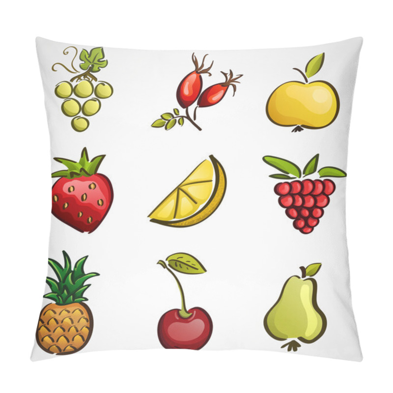 Personality  Icons - Different Fruits And Berries Pillow Covers