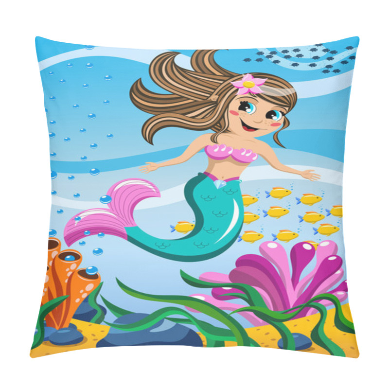 Personality  Little Mermaid Swimming Underwater Pillow Covers