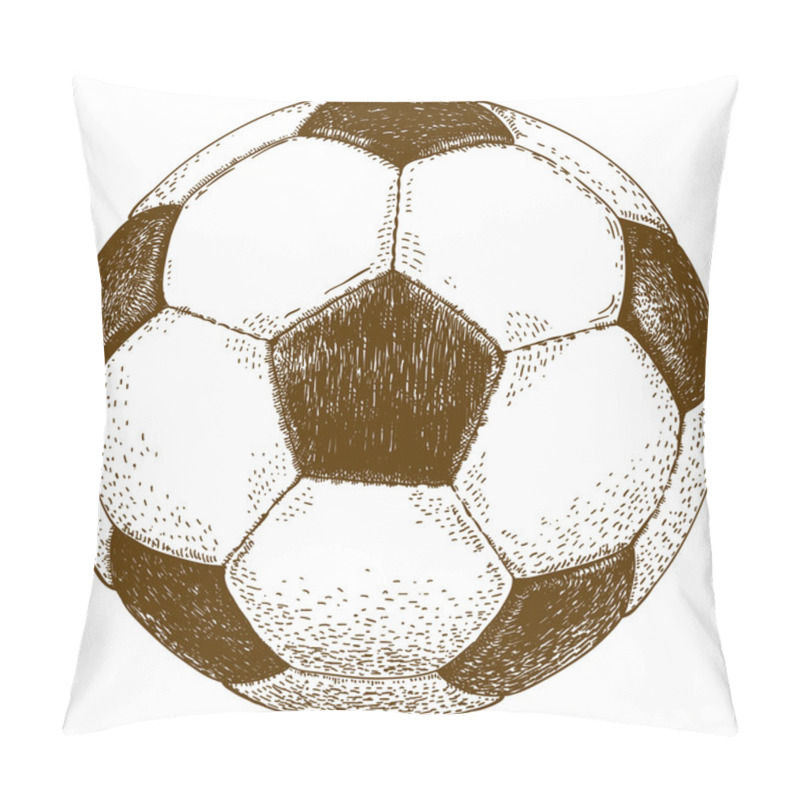 Personality  Engraving  Illustration Of Football Ball Pillow Covers