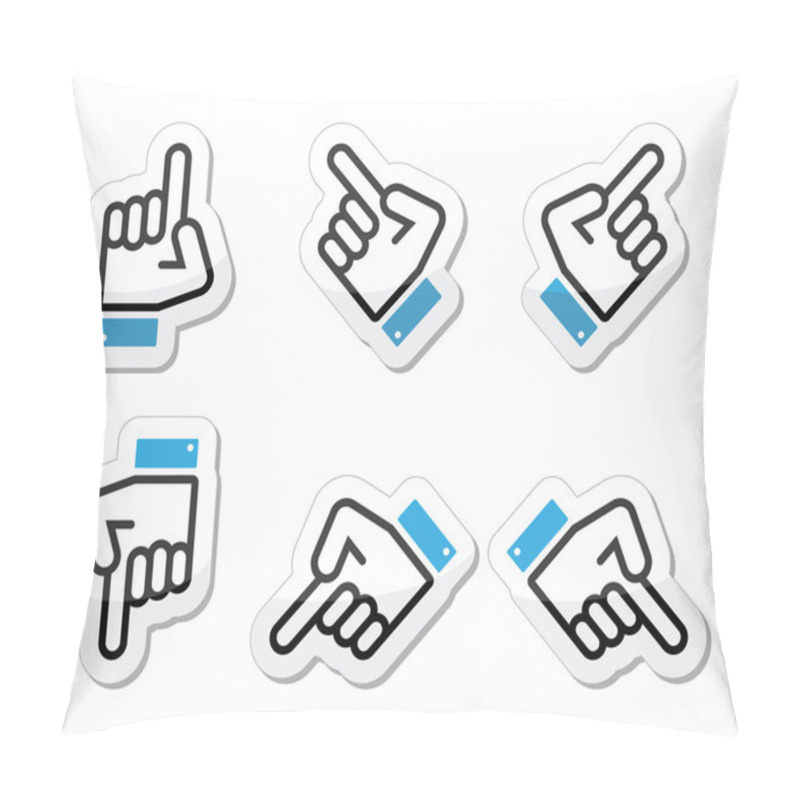 Personality  Pointing Hand - Up, Down, Across Icon Vector Pillow Covers