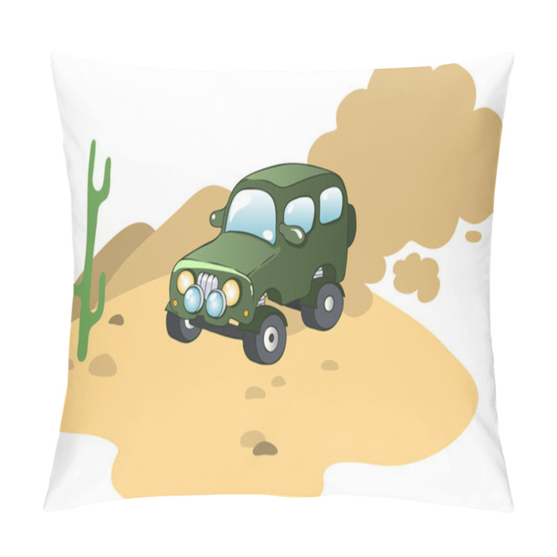 Personality  Car In The Desert Pillow Covers