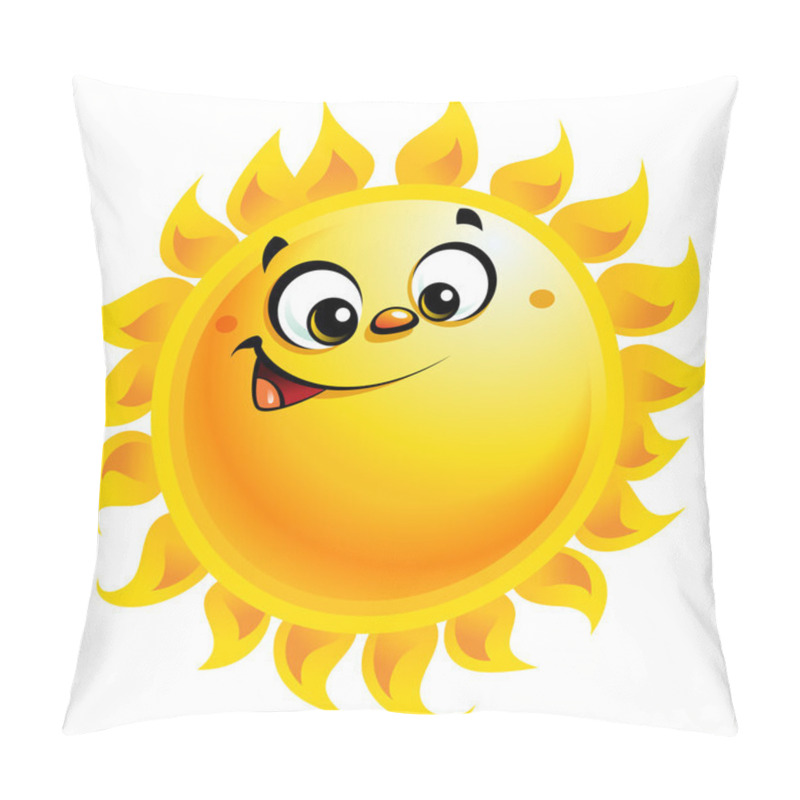 Personality  Happy Cartoon Yellow Sun Character Smiling Pillow Covers