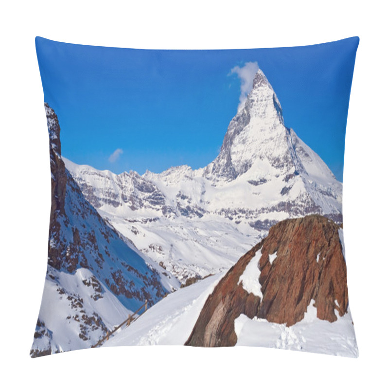 Personality  Landscape Of Matterhorn Peak With Red Rock Located At Gornergrat Pillow Covers