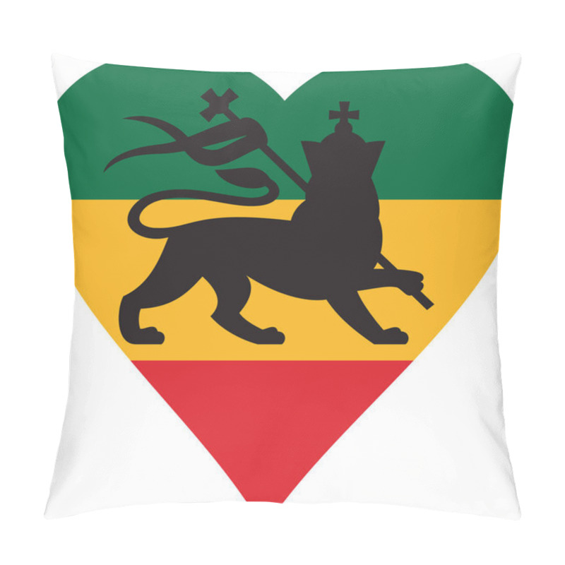 Personality  Rastafarian Heart Flag With The Lion Of Judah Pillow Covers