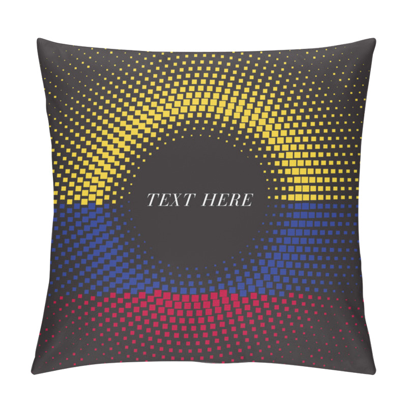 Personality  Half Tone Square Round Gradient Template Colombia Flag Pillow Covers