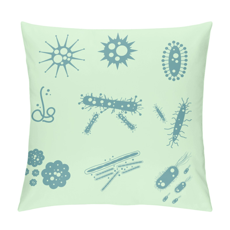 Personality  Vector Monocromatic Virus Set. Pillow Covers