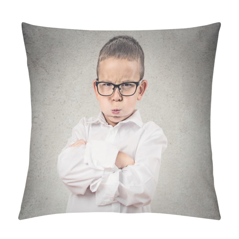 Personality  Angry Boy Puffing Out His Cheeks  Pillow Covers