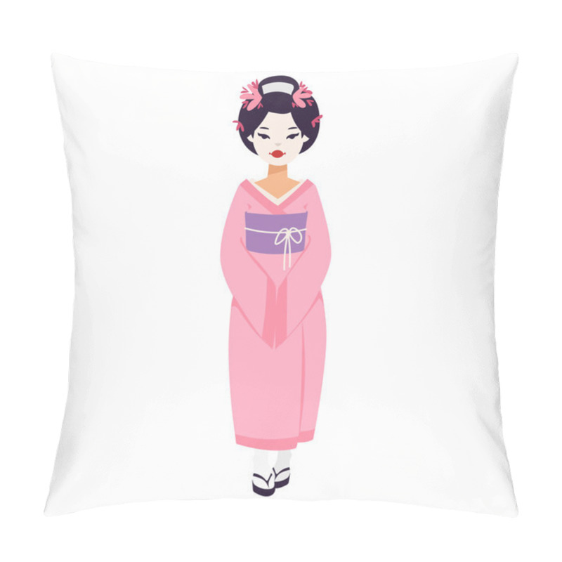 Personality  Vector Set Of Japanese Geisha Girls. Pillow Covers