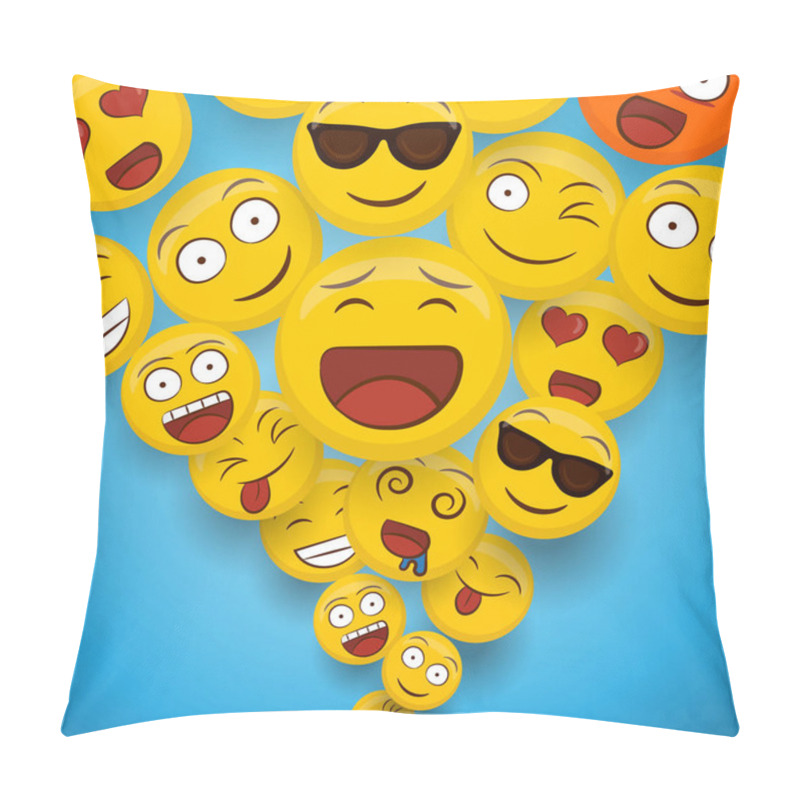 Personality  Fun Smiley Face Cartoon Icon Splash Background Pillow Covers