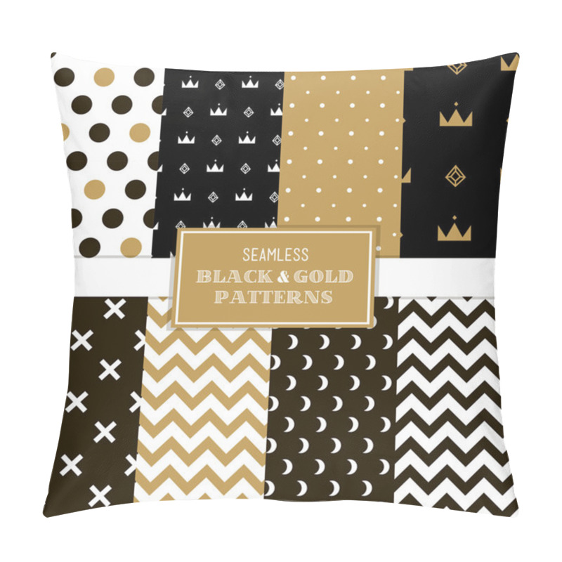 Personality  Seamless Black And Gold Patterns Pillow Covers