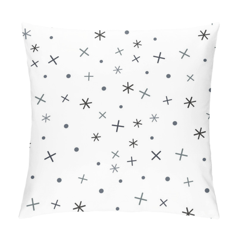 Personality  Math Symbol Pattern. Mathematic Geometric Seamless . Abstract Background From Plus, Multiplication Signs. On White Background. Geometric Stars Seamless Pattern. Pillow Covers