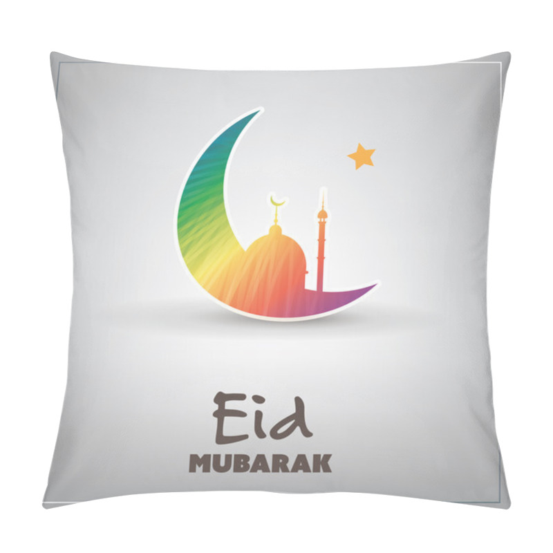 Personality   Eid Mubarak - Moon In The Sky - Greeting Card For Muslim Community Festival  Pillow Covers