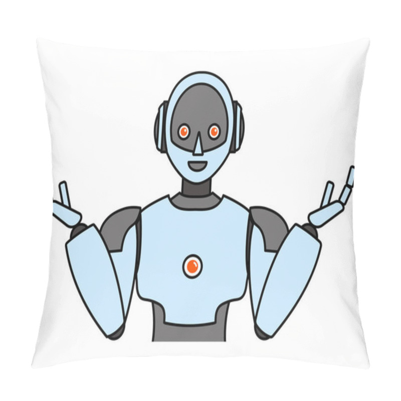 Personality  Illustration Of A Simple Android Robot Pillow Covers