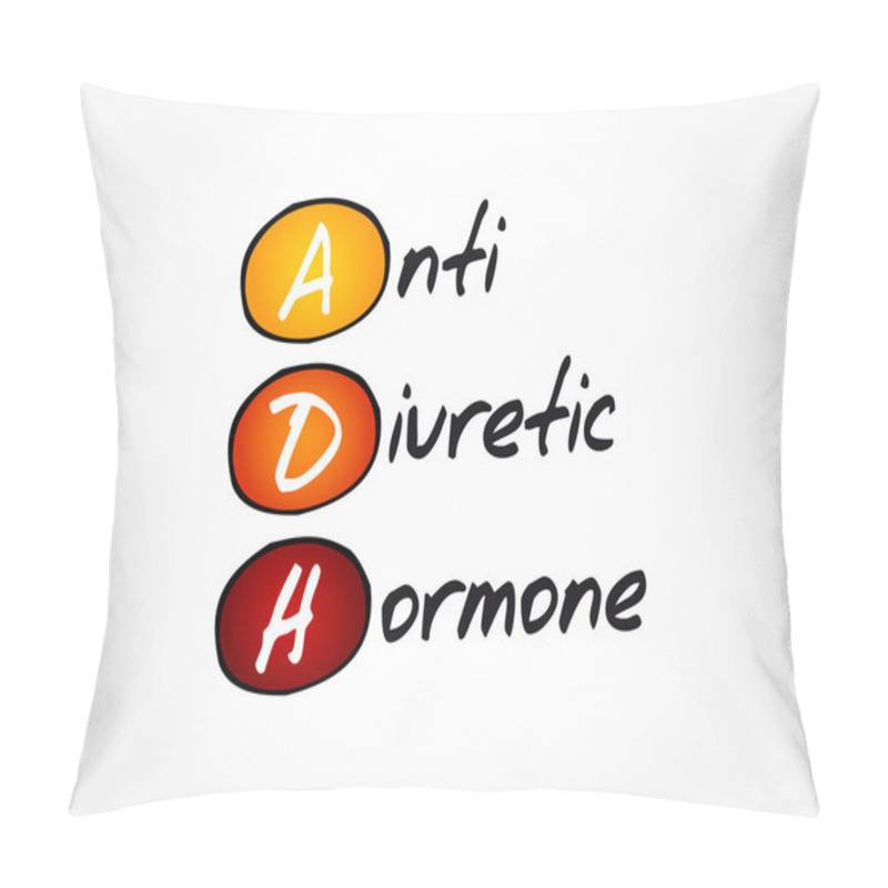 Personality  ADH - Antidiuretic Hormone Acronym, Concept Background Pillow Covers