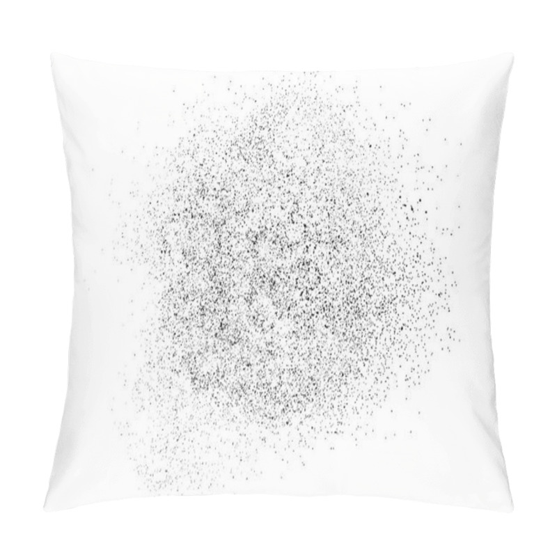 Personality  Black Grainy Texture Isolated On White. Pillow Covers