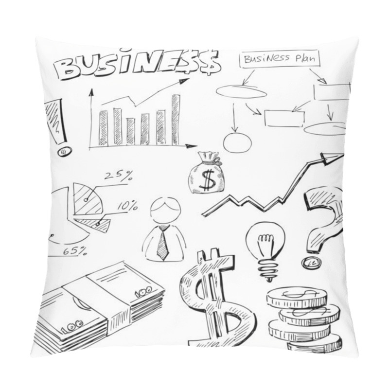 Personality  Business Doodles Pillow Covers