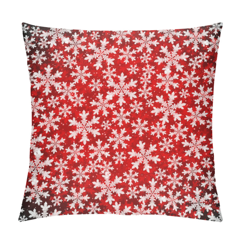 Personality  Abstract Christmas Background With Soft Fluffy Snowflakes. Pillow Covers