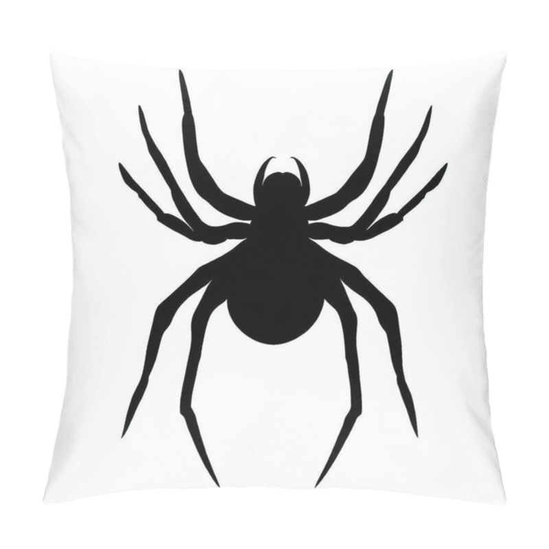 Personality  Vector Silhouette Of Spider, Creepy Spider Illustration For Arachnid And Halloween Concepts Pillow Covers