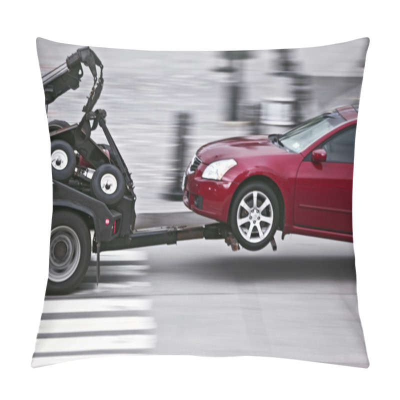 Personality  Tow Truck Delivers The Damaged Vehicle Pillow Covers