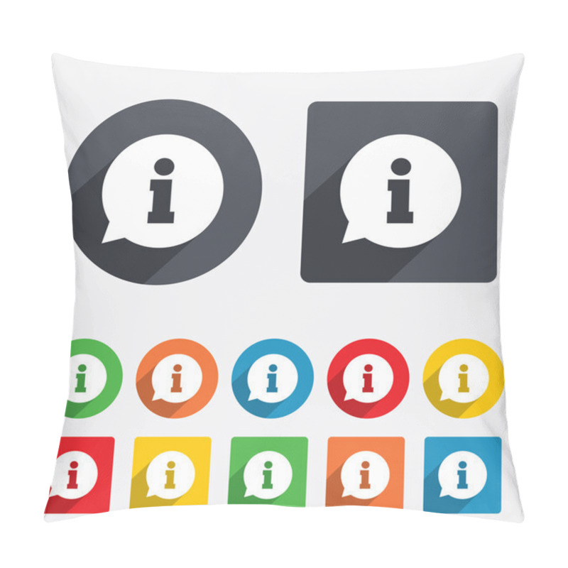 Personality  Information Sign Icon. Info Symbol. Pillow Covers