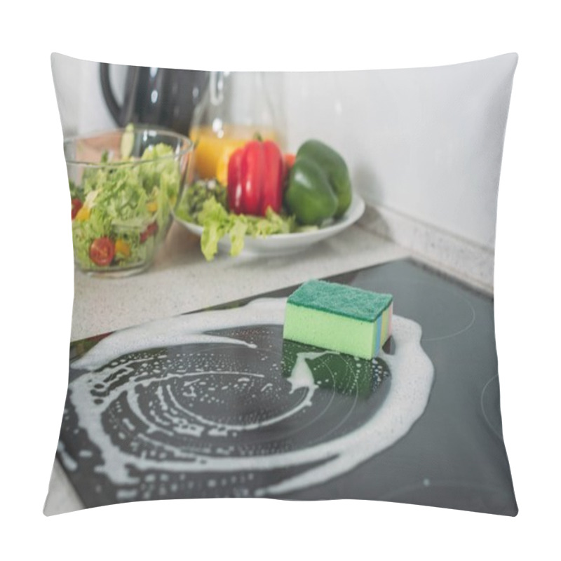 Personality  Cleaning Sponge And Soap On Kitchen Stove Pillow Covers