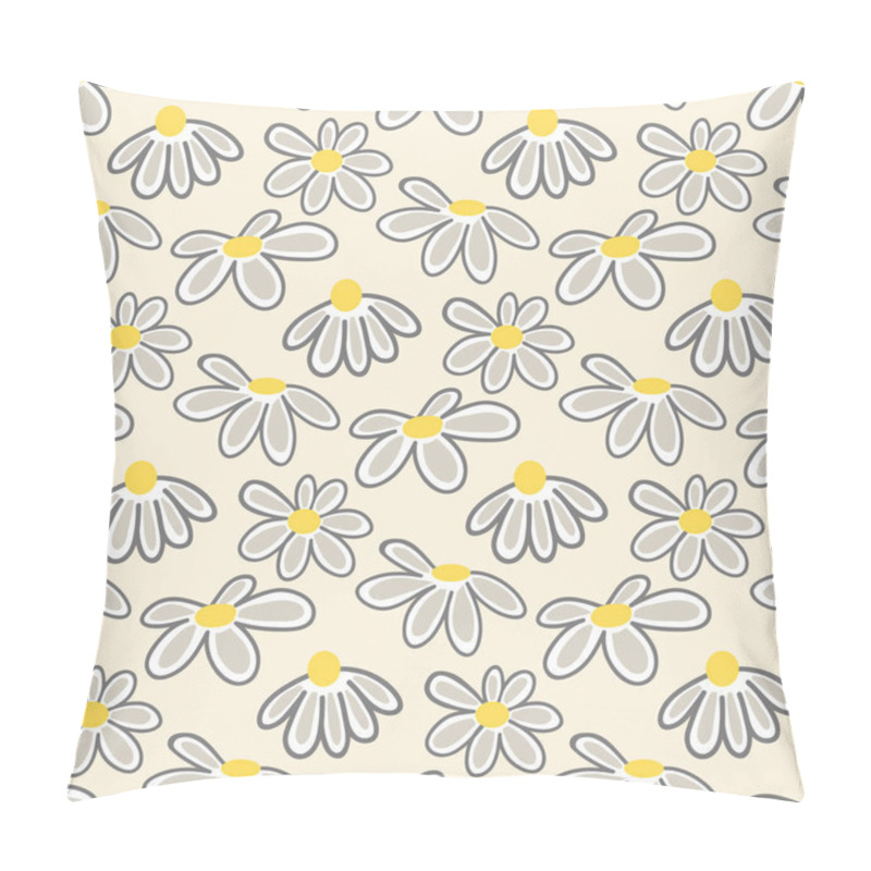 Personality  Vector Floral Pattern With Cute Daisies. Pillow Covers