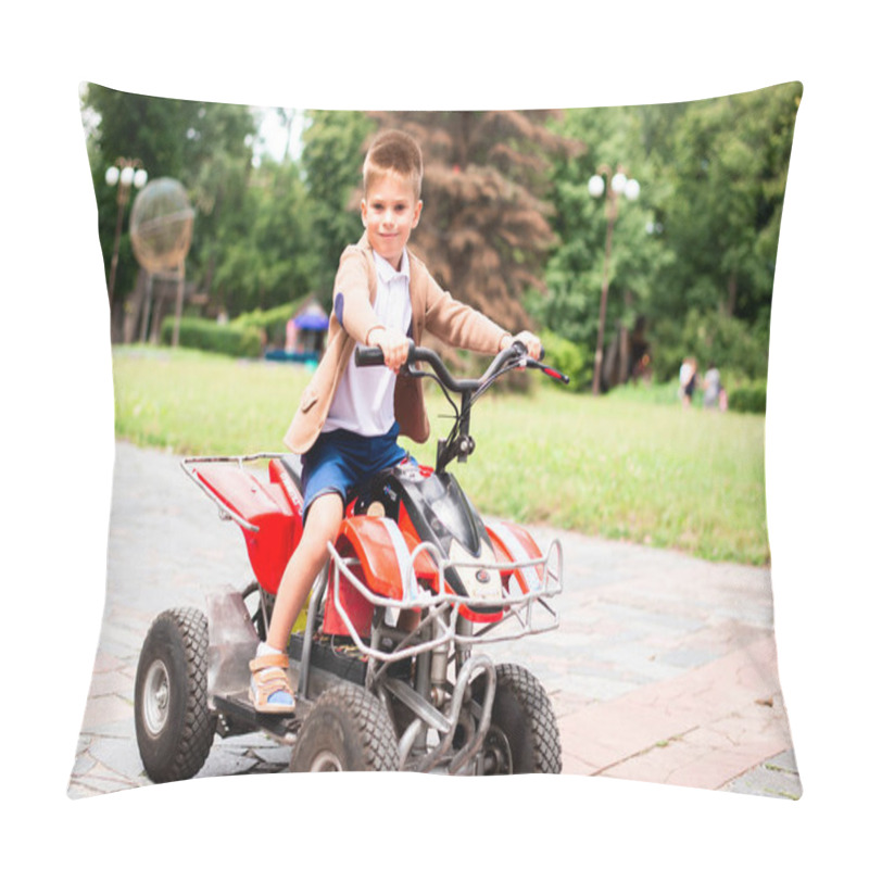 Personality  Boy Riding A Quad In The Park Pillow Covers