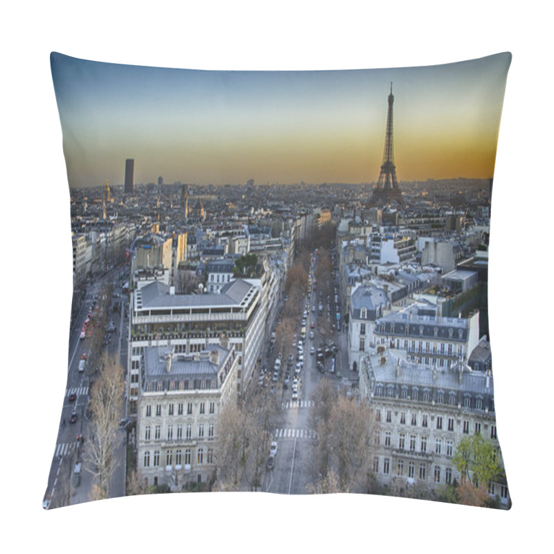 Personality  Aerial View Of Paris With Eiffel Tower Pillow Covers