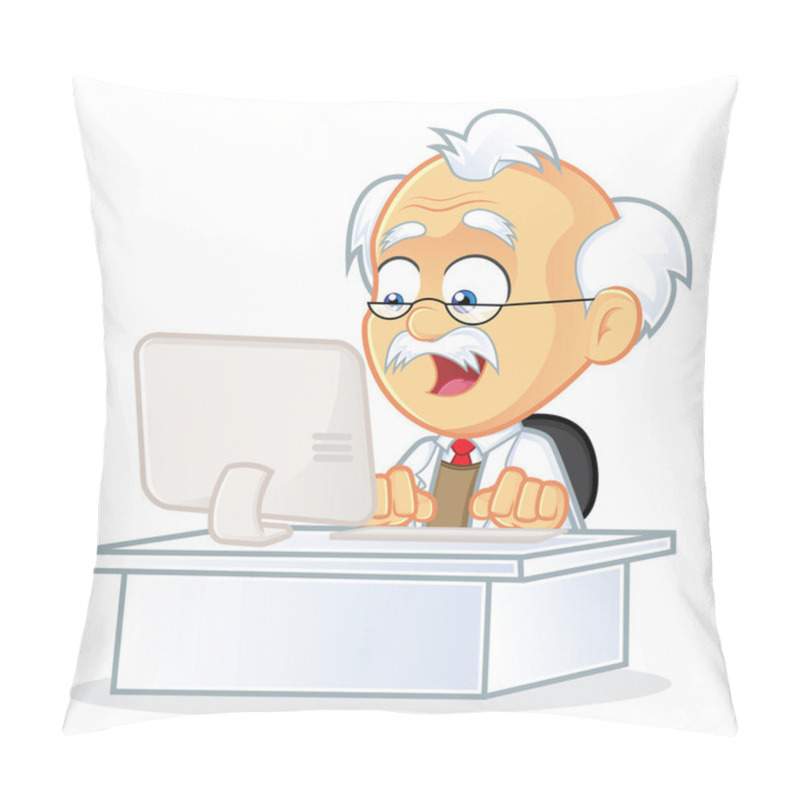 Personality  Professor Sitting In Front Of A Computer Pillow Covers