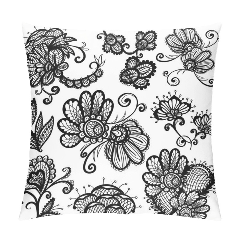 Personality  Hand Drawn Graphic Lace Flowers Pillow Covers