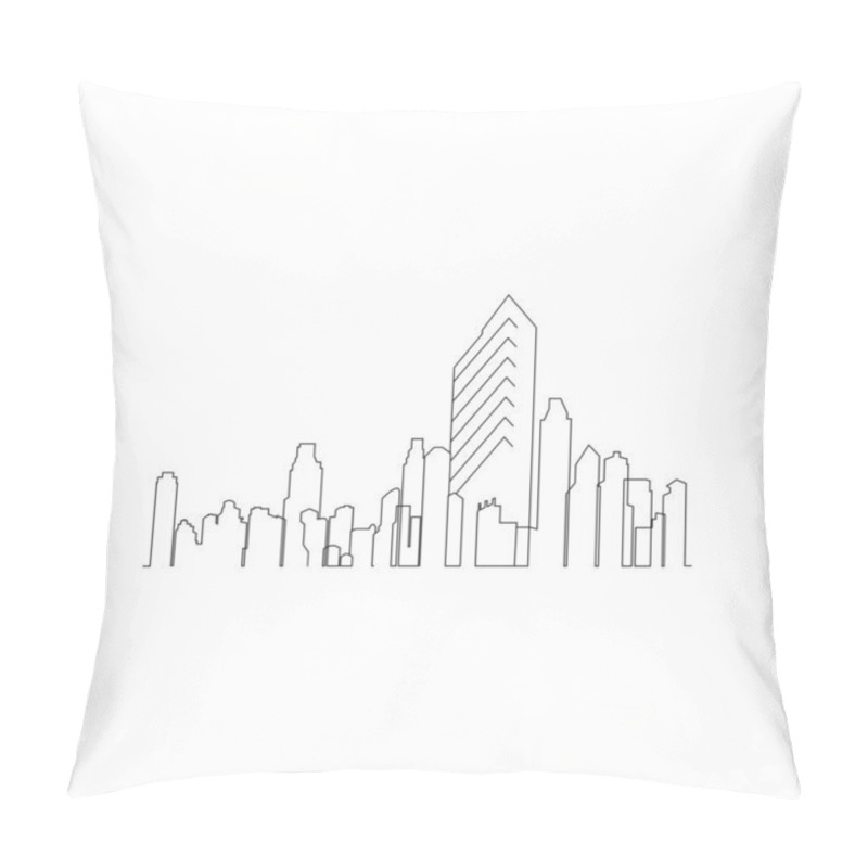 Personality  City Skyline, City Silhouette Vector Illustration In Flat Design Pillow Covers