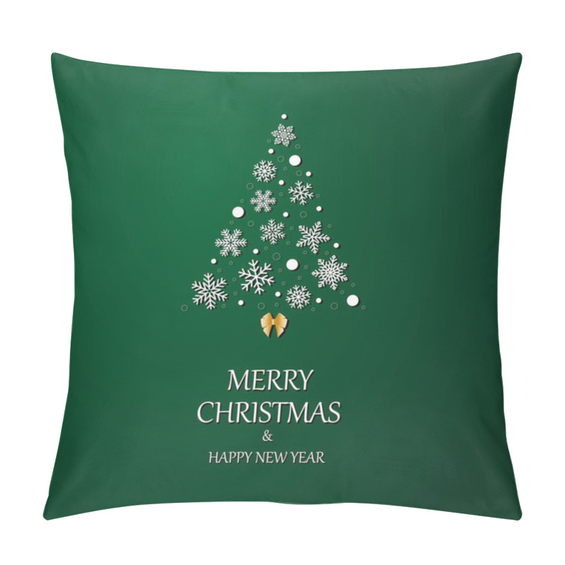 Personality  Christmas And New Year. Vector Greeting Cards, Vector Snowflakes In The Shape Of A Christmas Tree Pillow Covers