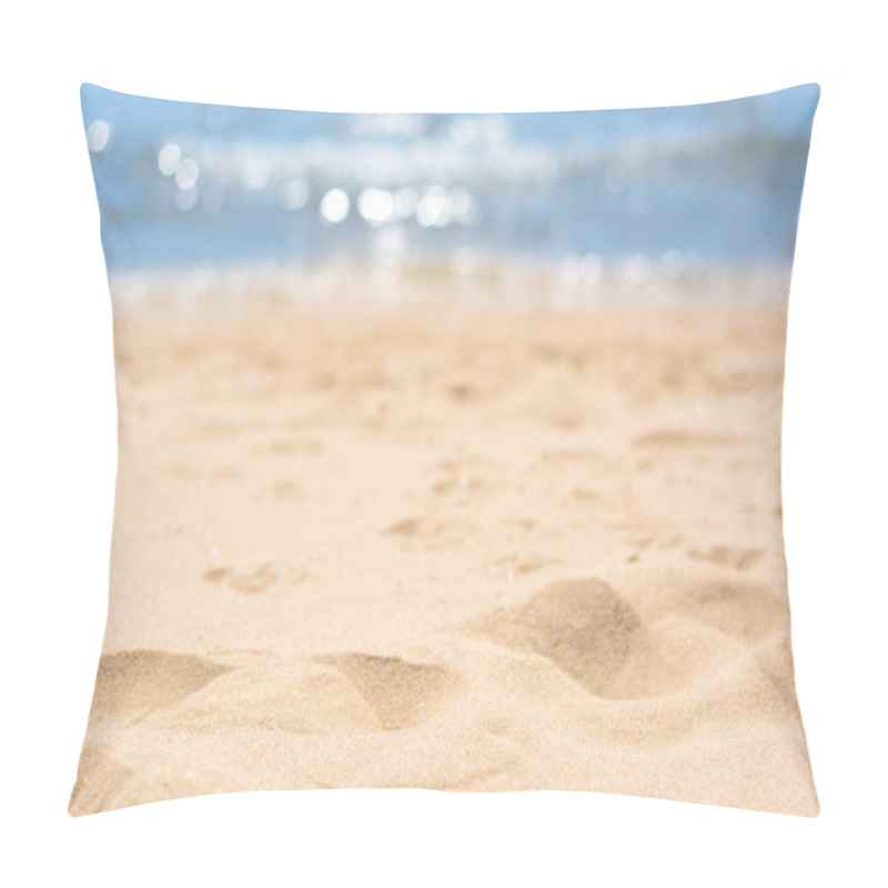 Personality  Sandy Beach Near Sea On Sunny Day, Closeup Pillow Covers