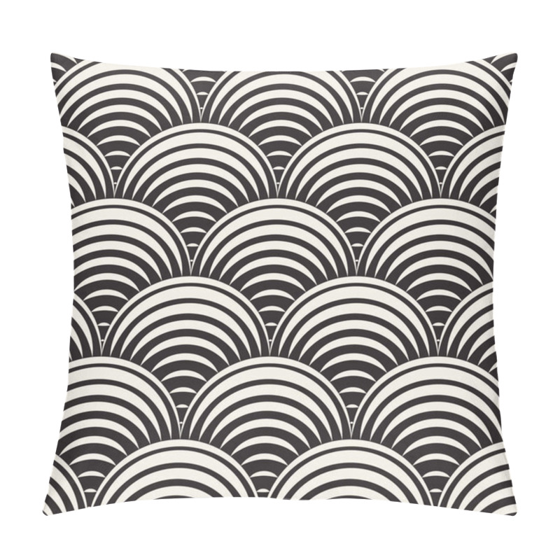 Personality  Vector Seamless Rounded Lines Pattern. Abstract Geometric Background Design. Circular Geometric Tiling Lattice Pillow Covers