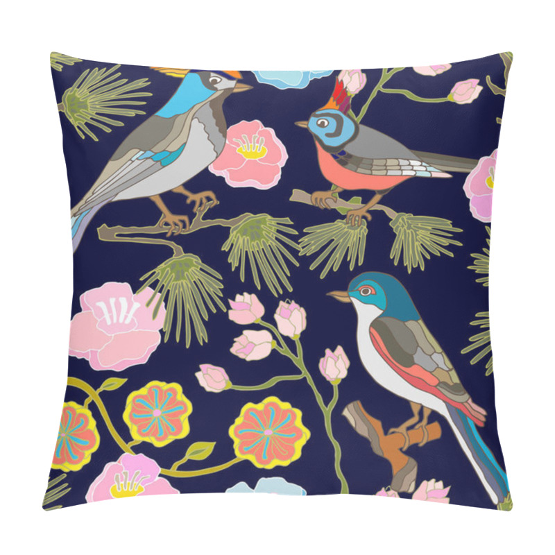 Personality  Japanese Garden. Seamless Oriental Pattern With Victorian Motifs.  Pillow Covers